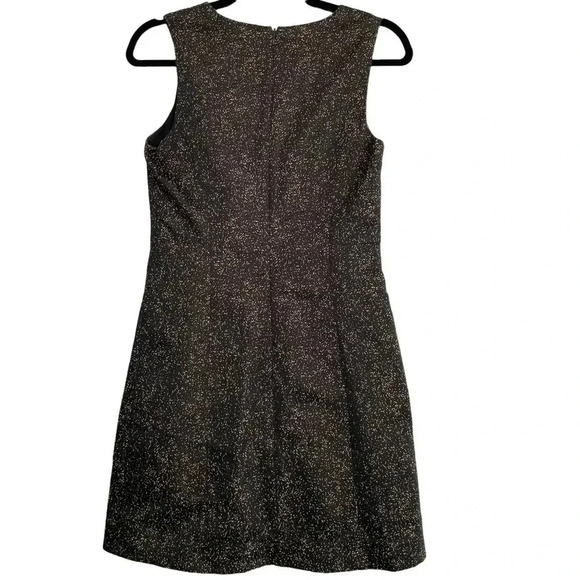 Theyskens' Theory Dino Dress Black Gold Sparkle Metallic Shift Sheath Sleeveless - Picture 3 of 5